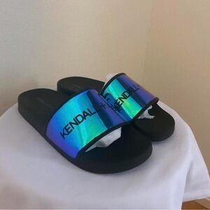 Kendall & Kylie Pink Multi Slide Sandals